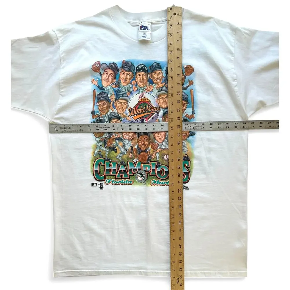 Vintage Florida Marlins Caricature World Series Champs 1997 MLB Baseball T Shirt - Picture 12 of 12